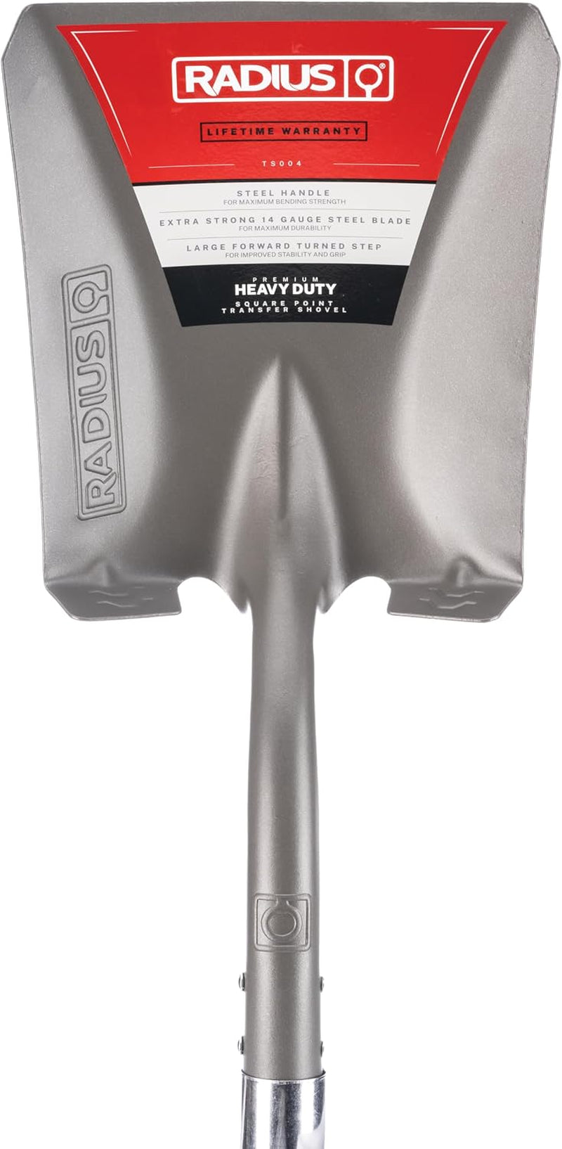 Radius Premium Heavy-Duty Steel Square Point Shovel with 58-Inch Ergonomic Handle