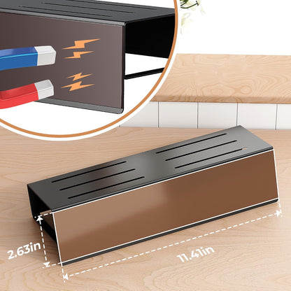 Adjustable Magnetic Spice Rack Set for Refrigerators - Black Metal (4 Pieces)