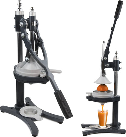 Professional XXL Citrus Juicer - Manual Presser for Fresh Orange, Lime, Lemon, Grapefruit & Pomegranate Juice - Enameled Iron Design