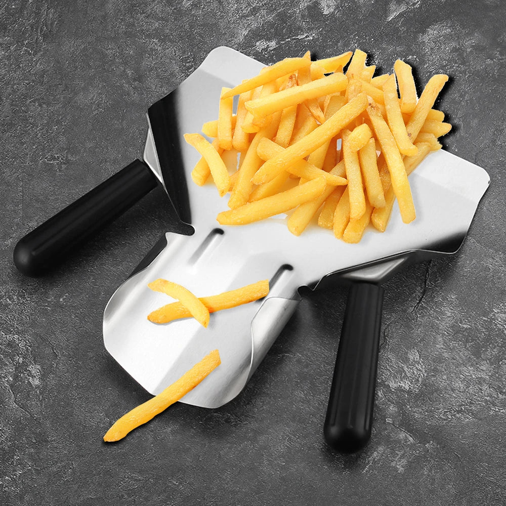 Professional Stainless Steel Baking Tool and Serving Shovel for Popcorn, Hamburgers, and French Fries