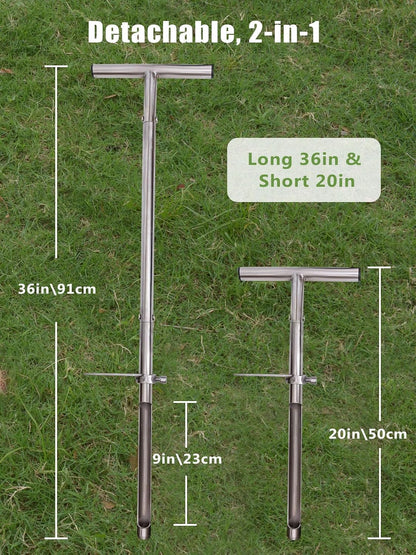 36-Inch Stainless Steel Soil Probe for Garden Sampling and Testing