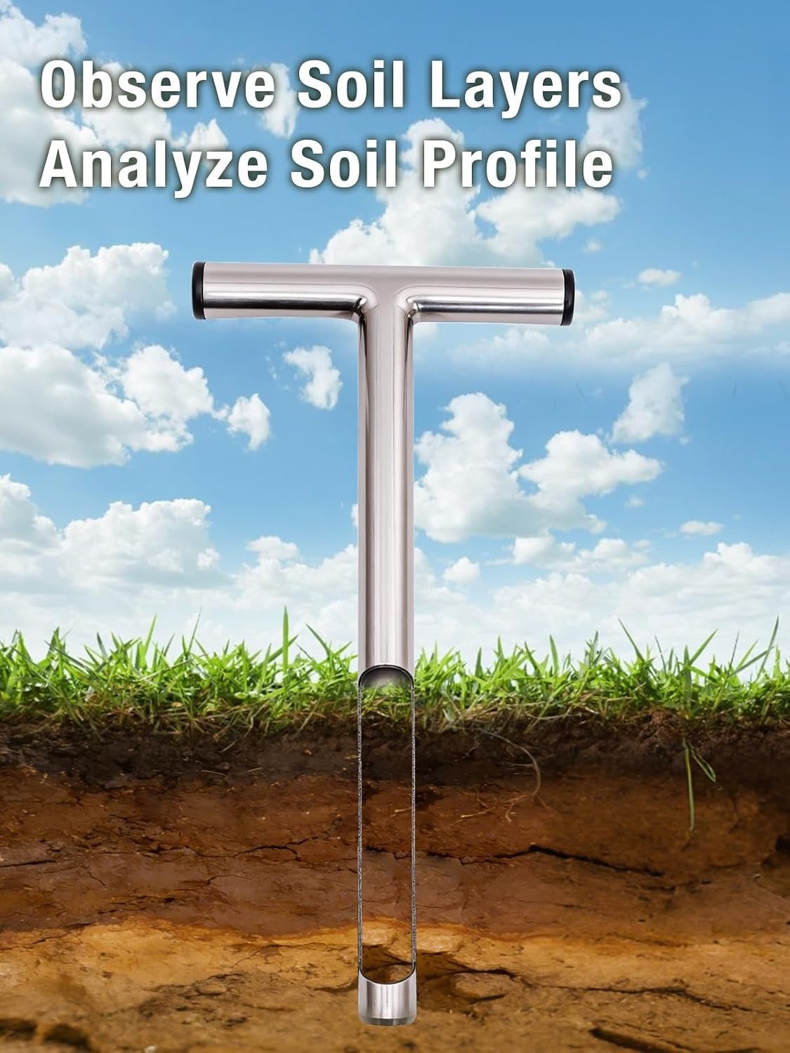 12-Inch Stainless Steel Soil Probe for Gardening Sampling and Testing