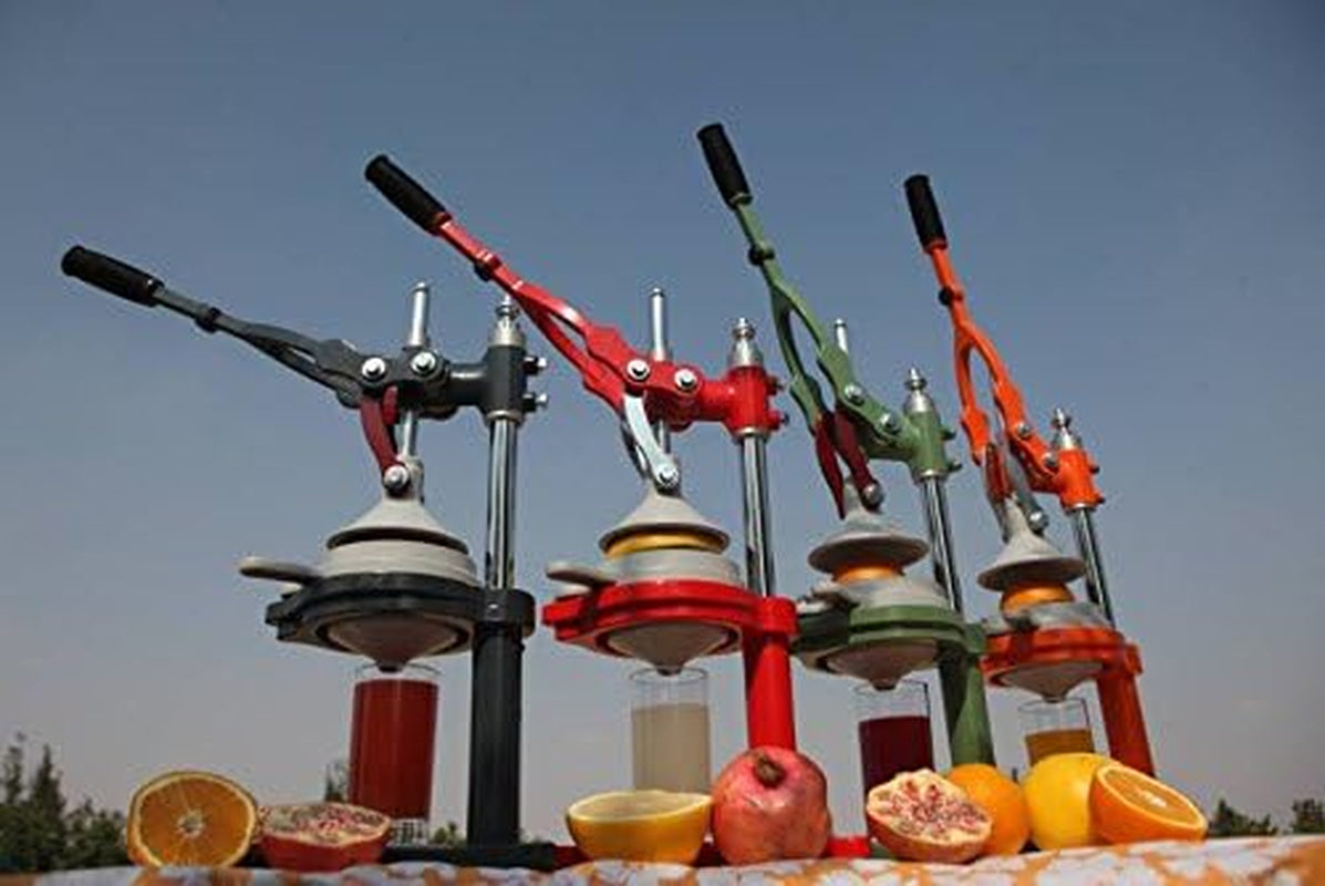 Professional XXL Citrus Juicer - Manual Presser for Fresh Orange, Lime, Lemon, Grapefruit & Pomegranate Juice - Enameled Iron Design