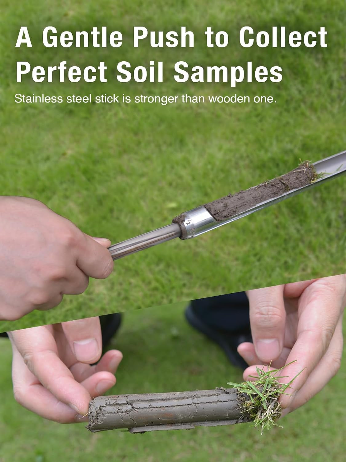 12-Inch Stainless Steel Soil Probe for Gardening Sampling and Testing