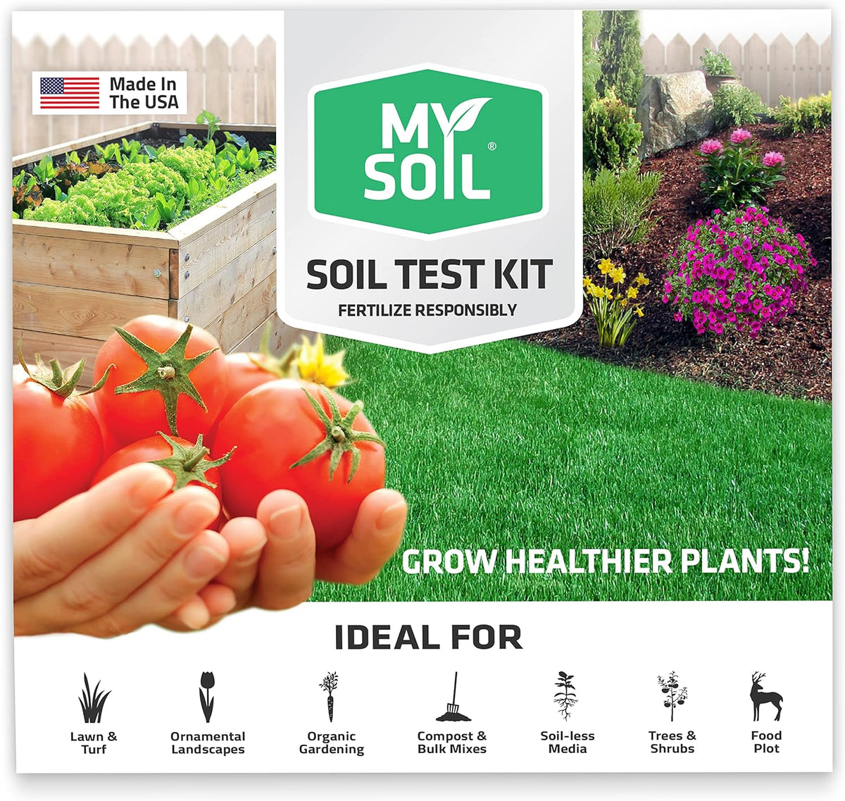Myosoil Soil Test Kit: Comprehensive Nutrient and pH Analysis with Customized Recommendations for Optimal Lawn and Garden Health