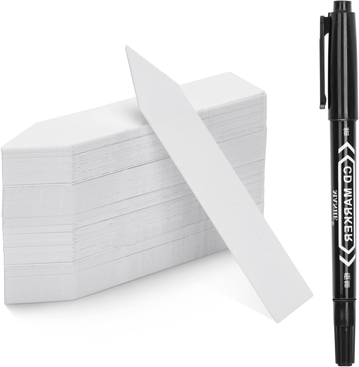 100-Pack 4-Inch White Plastic Garden Plant Labels and Nursery Stake Markers
