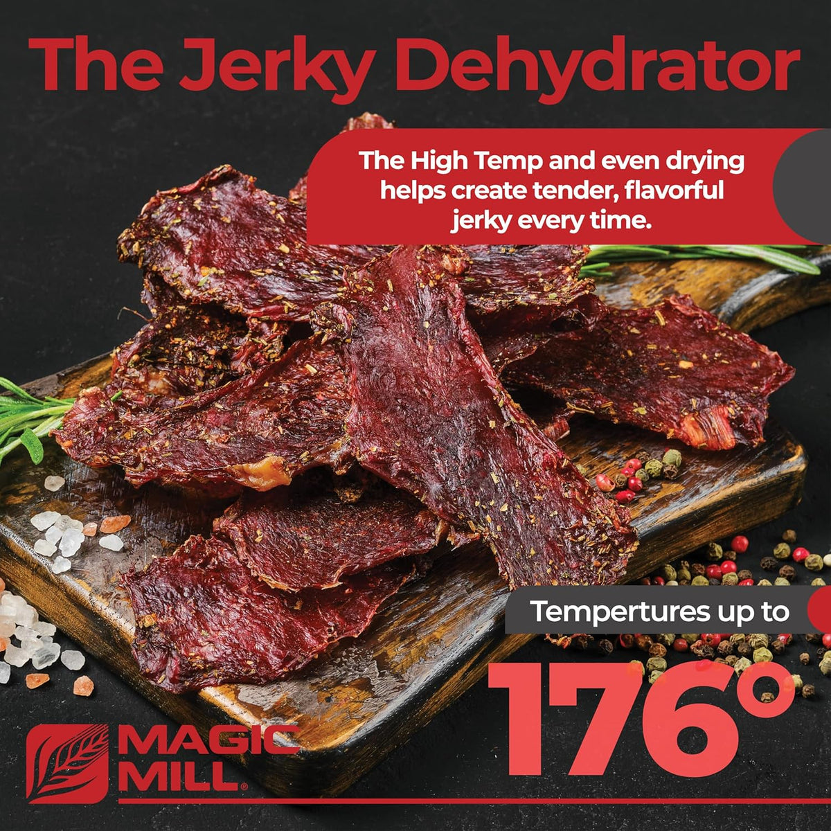 Professional Food Dehydrator with 7 Extra-Large Stainless Steel Trays - Ideal for Jerky, Dog Treats, Herbs, Meat, and Fruits | Features Keep Warm Function, Digital Timer, and Temperature Control | ETL Certified