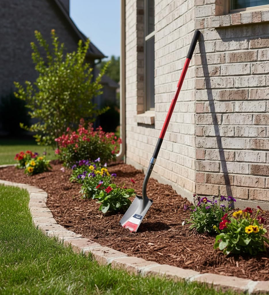 Radius Premium Heavy-Duty Steel Square Point Shovel with 58-Inch Ergonomic Handle