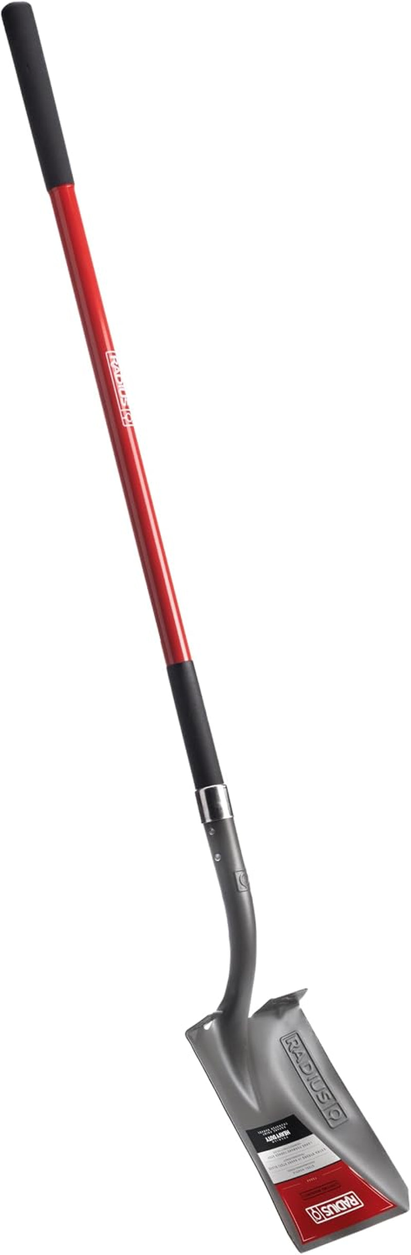 Radius Premium Heavy-Duty Steel Square Point Shovel with 58-Inch Ergonomic Handle