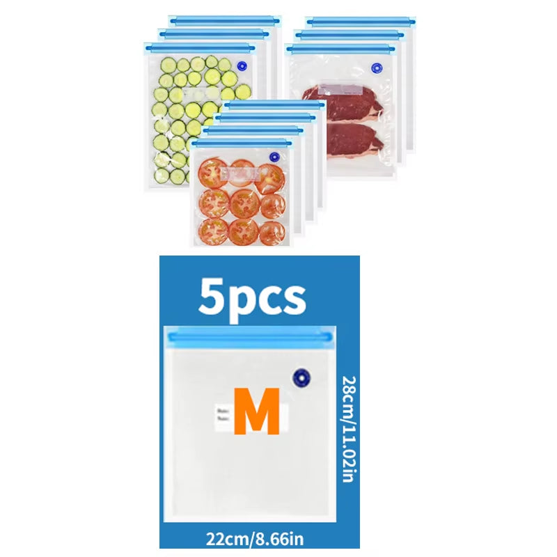 Portable Rechargeable Food Vacuum Sealer with 30 Reusable Bags - High-Quality Handheld Solution for Freshness