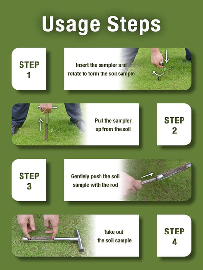 12-Inch Stainless Steel Soil Probe for Gardening Sampling and Testing