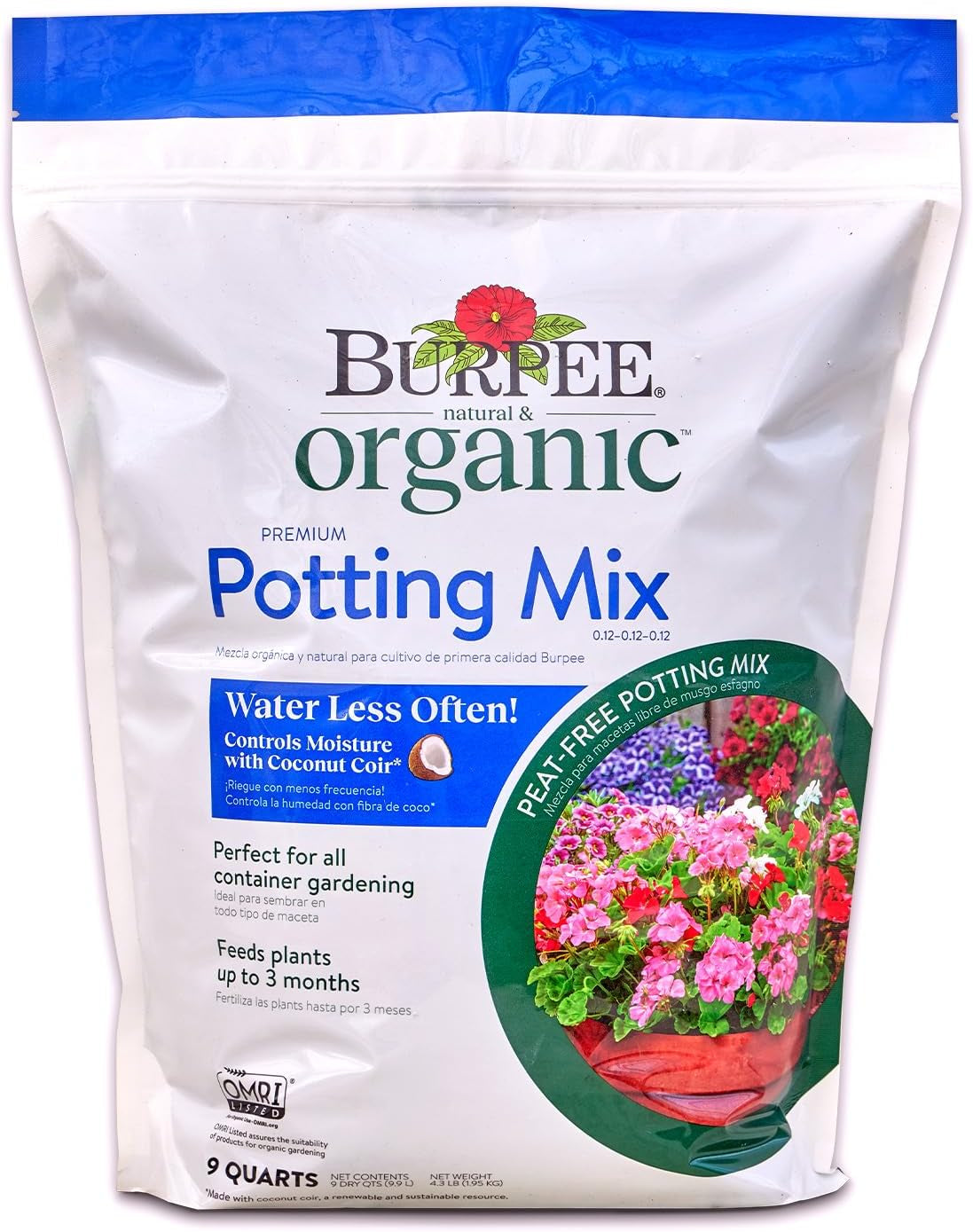 Premium Organic Potting Soil Mix - 9 Quart, Perfect for Container Gardening of Vegetables, Flowers, and Herbs for Indoor and Outdoor Applications