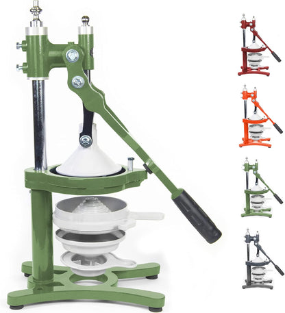 Professional XXL Citrus Juicer - Manual Presser for Fresh Orange, Lime, Lemon, Grapefruit & Pomegranate Juice - Enameled Iron Design