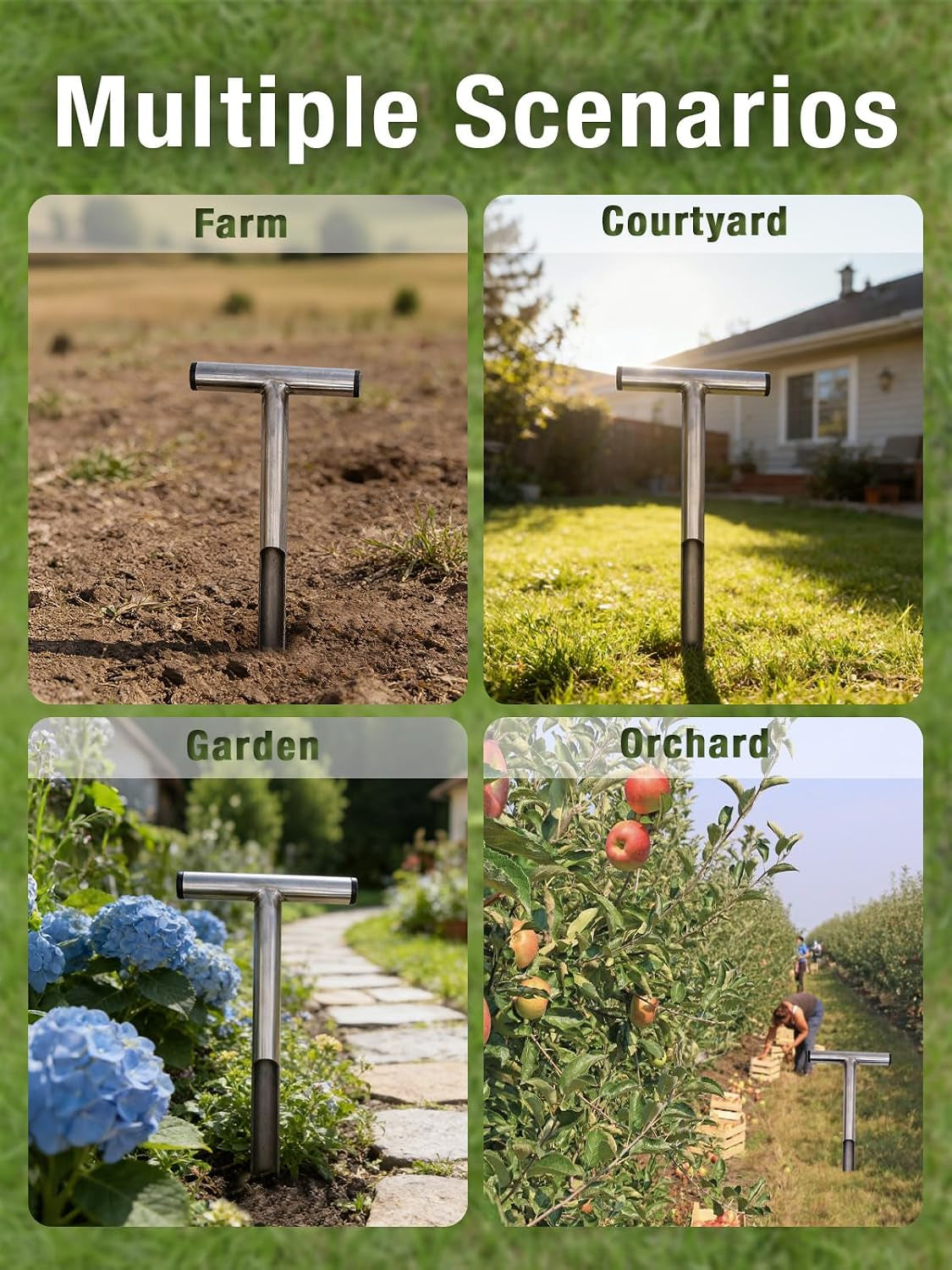 12-Inch Stainless Steel Soil Probe for Gardening Sampling and Testing
