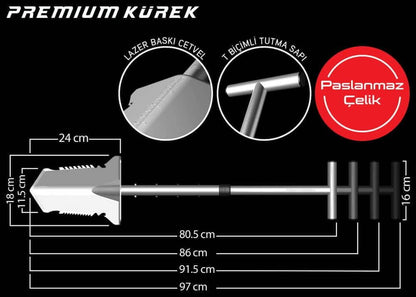 Nokta Premium Stainless Steel Shovel
