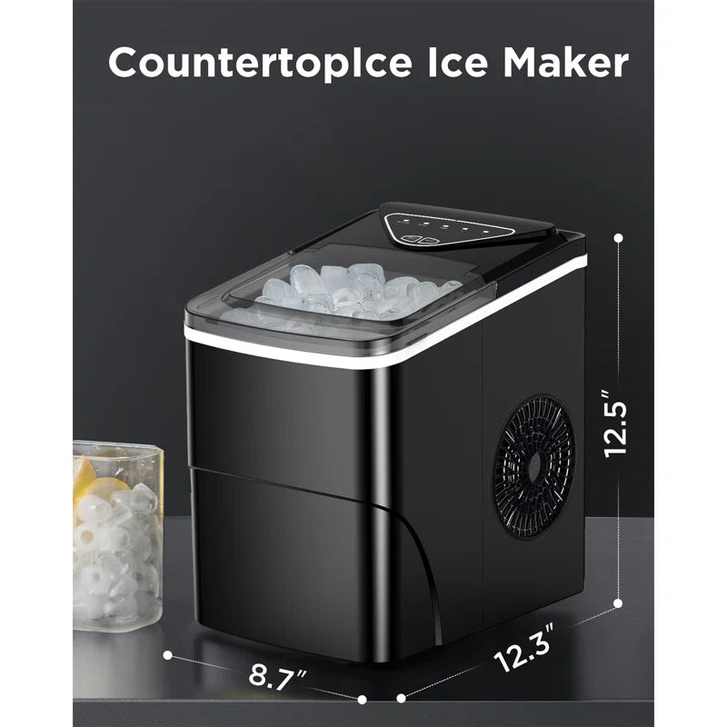 26 lb Capacity Countertop Ice Maker with Self-Cleaning Function
