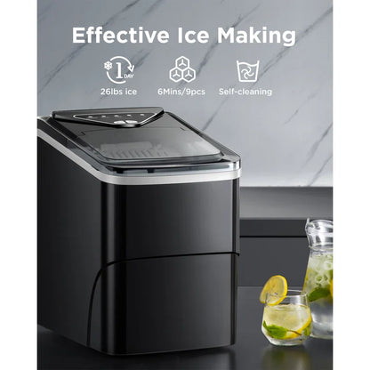 26 lb Capacity Countertop Ice Maker with Self-Cleaning Function