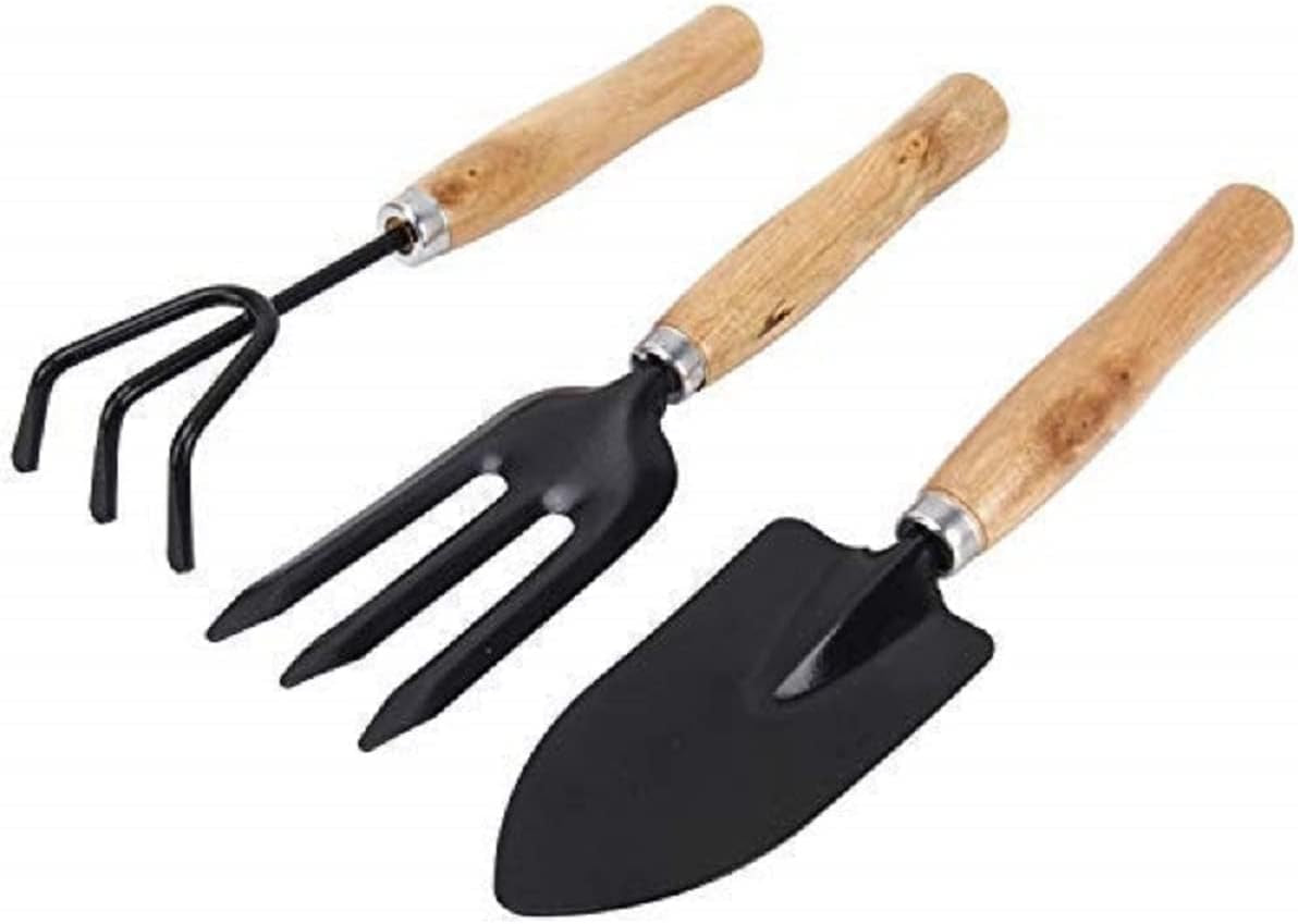 Professional 3-Piece Gardening Tools Set: Hand Cultivator, Small Trowel, and Garden Fork