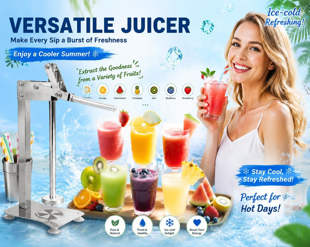 Citrus Juicer and Muddler Set with Stainless Steel Cup for Lemonade and Fruit Preparation