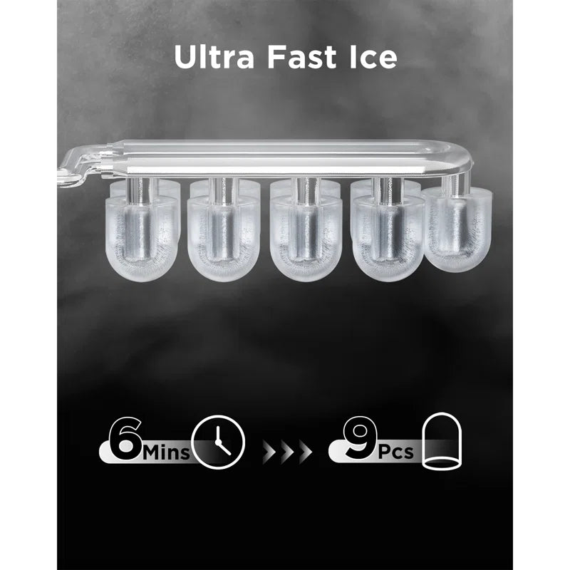 26 lb Capacity Countertop Ice Maker with Self-Cleaning Function