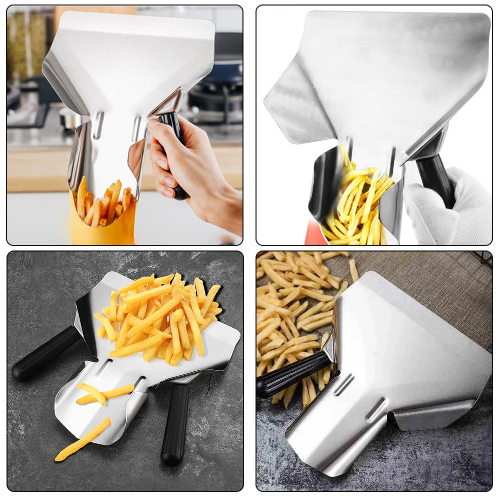 Professional Stainless Steel Baking Tool and Serving Shovel for Popcorn, Hamburgers, and French Fries