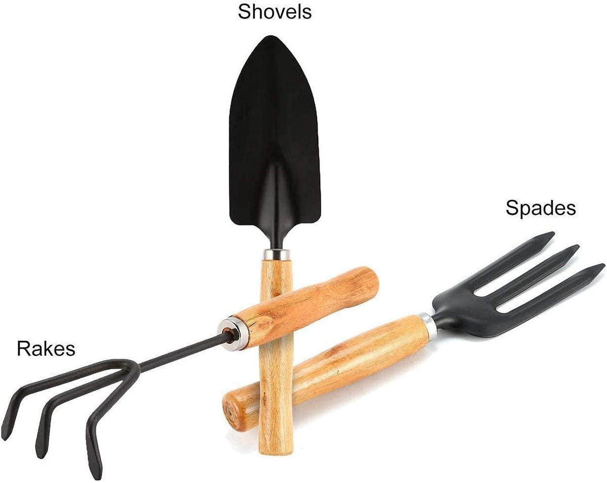 Professional 3-Piece Gardening Tools Set: Hand Cultivator, Small Trowel, and Garden Fork