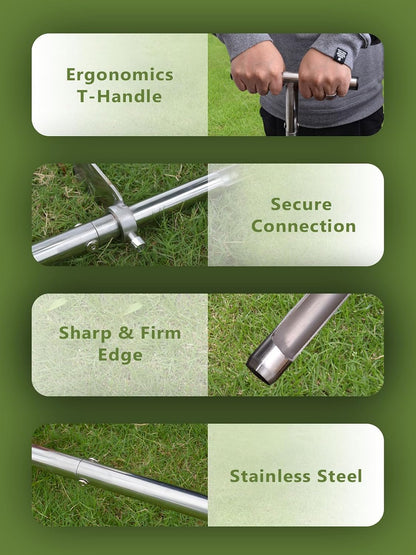 36-Inch Stainless Steel Soil Probe for Garden Sampling and Testing