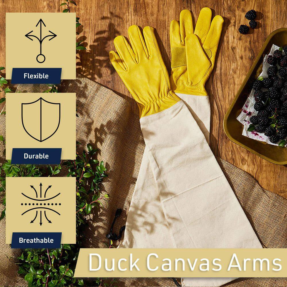 Professional Extended Length Gardening Gloves - Large Size