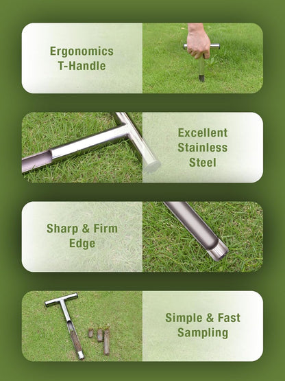 12-Inch Stainless Steel Soil Probe for Gardening Sampling and Testing