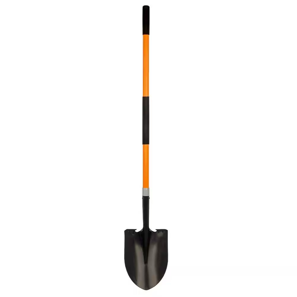 56-Inch Heavy-Duty Alloy Steel Shovel with Fiberglass Handle for Excavation