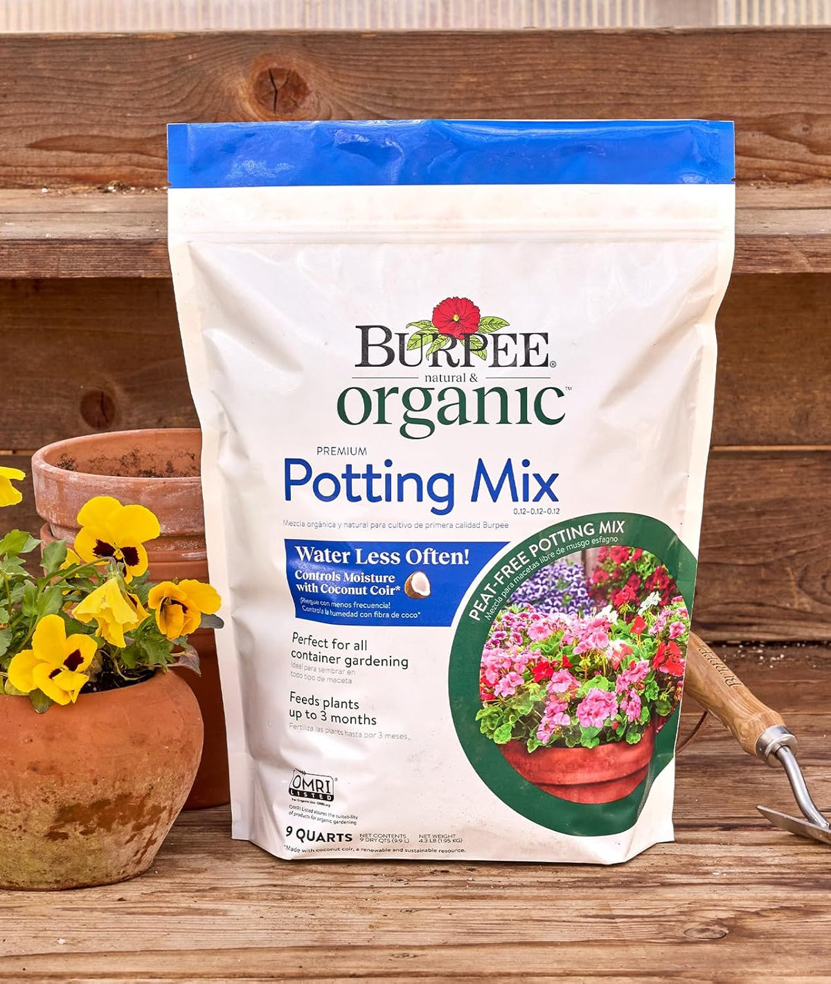 Premium Organic Potting Soil Mix - 9 Quart, Perfect for Container Gardening of Vegetables, Flowers, and Herbs for Indoor and Outdoor Applications