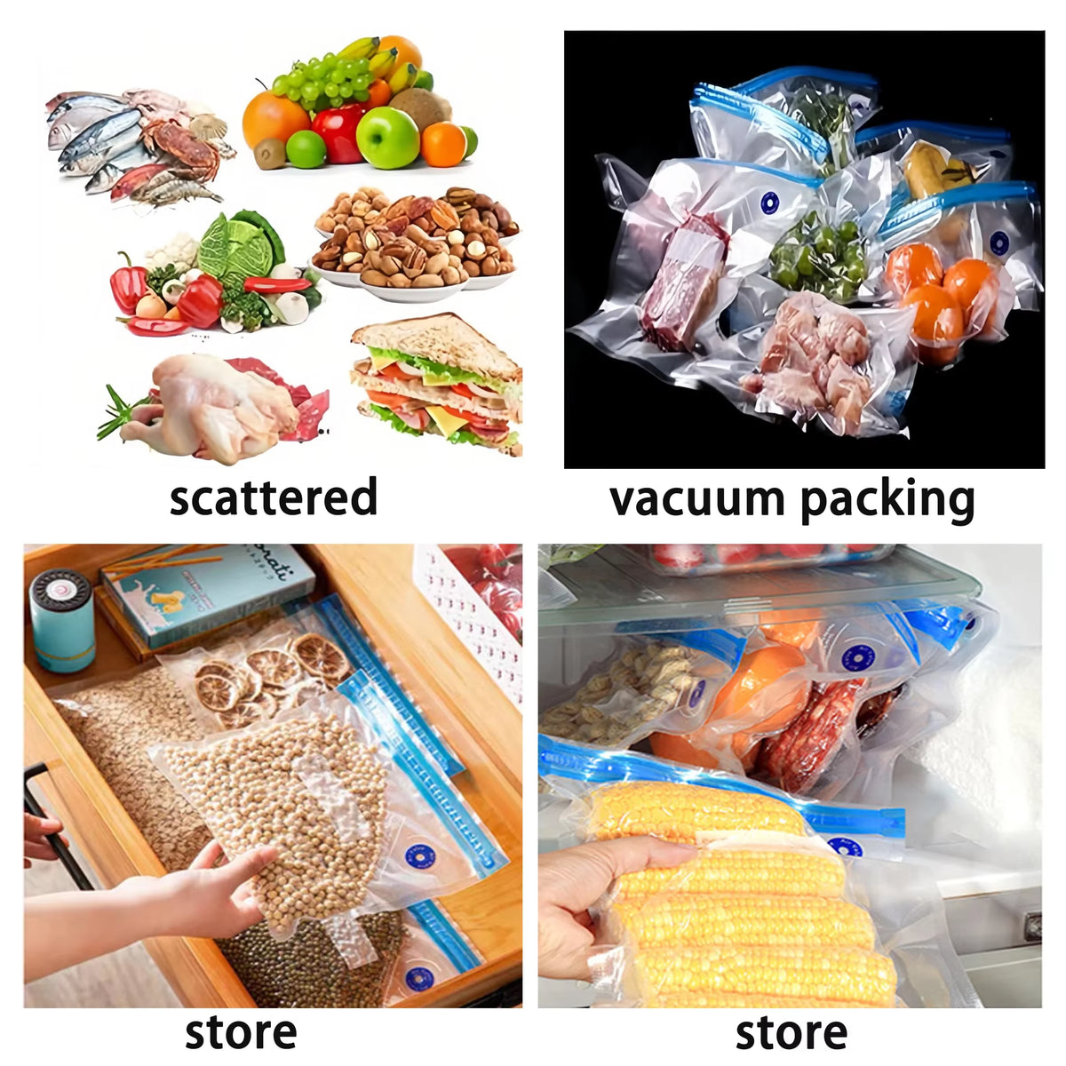 Portable Rechargeable Food Vacuum Sealer with 30 Reusable Bags - High-Quality Handheld Solution for Freshness