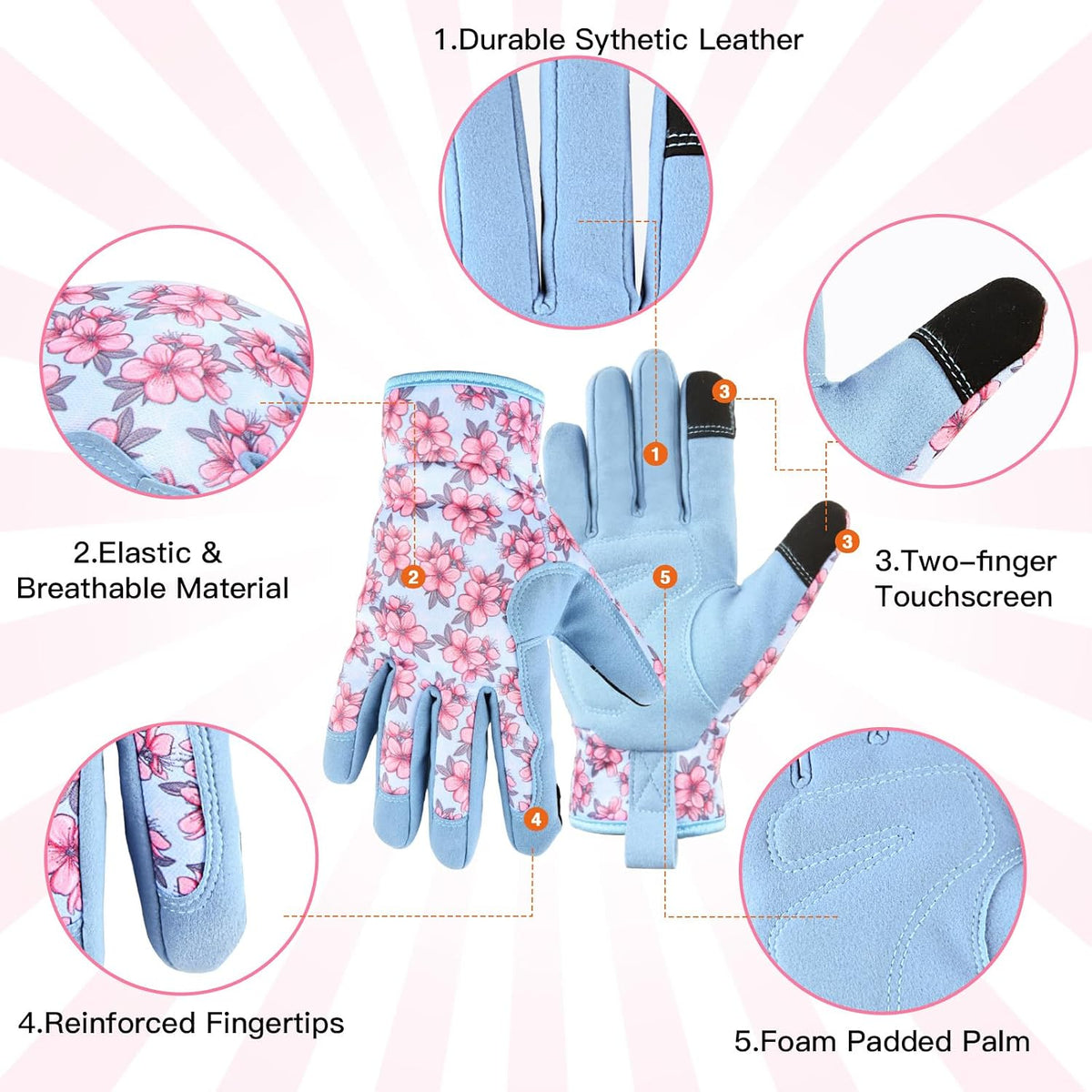 Premium Gardening Gloves with Flexible and Breathable Design, Perfect Gift for Women, Machine Washable